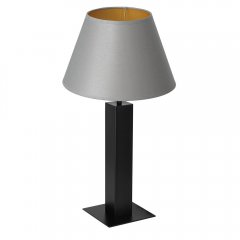 Czarna lampa stołowa nocna z szarym abażurem TABLE LAMPS 3613 Luminex