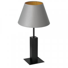 Czarna lampa stołowa nocna z szarym abażurem TABLE LAMPS 3644 Luminex