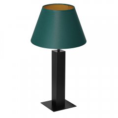 Czarna lampa stołowa nocna z zielonym abażurem TABLE LAMPS 3614 Luminex